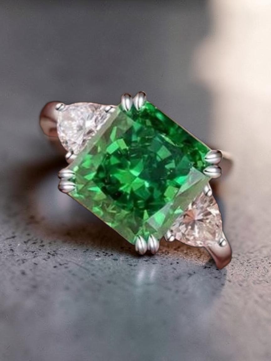 Green CZ S925 Ring