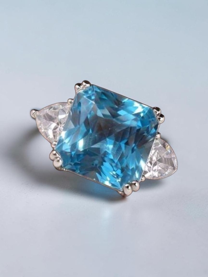 Blue CZ S925 Ring